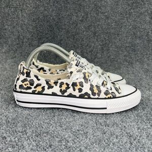 Converse Shoreline Shoes Women's 7 White Cheetah Print Chuck Taylor All Star Low